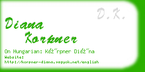 diana korpner business card